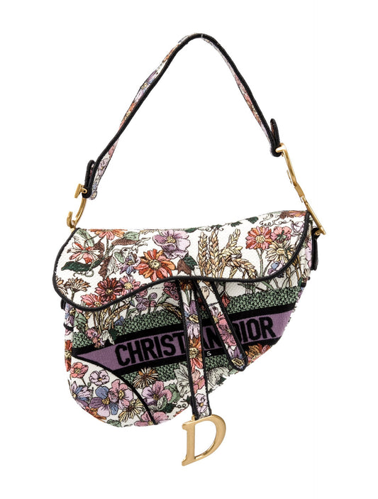 CHRISTIAN DIOR CD EMBROIDERED MEDIUM SADDLE SPRING COLLECTION