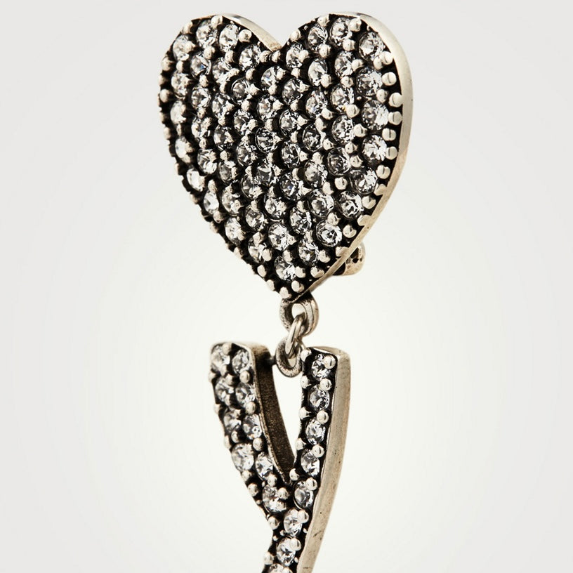SAINT LAURENT OPYUM YSL HEART CLIP-ON EARRINGS