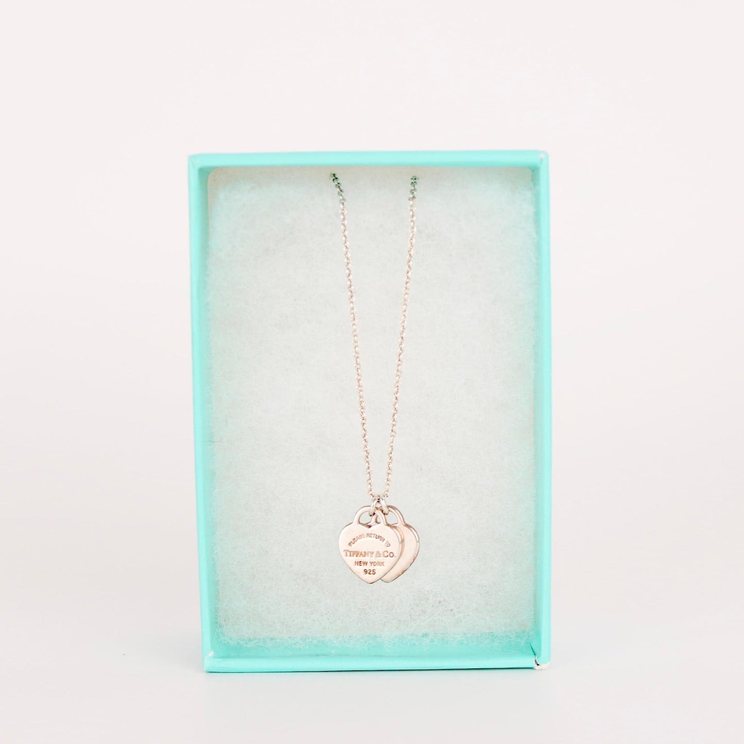 TIFFANY AND CO DOUBLE HEART TAG PENDANT