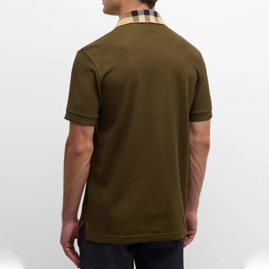 BURBERRY UNISEXCHECK COLLAR COTTON POLO SHIRT