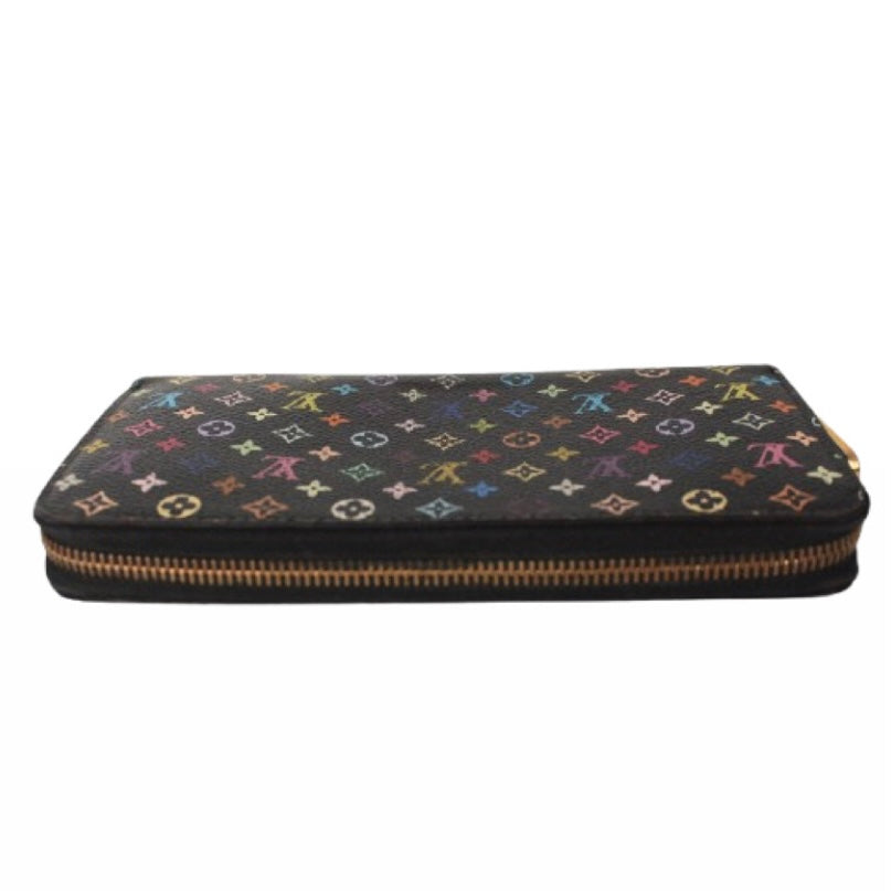 LOUIS VUITTON LV BLACK MONOGRAM MULTICOLOR CANVAS ZIPPY WALLET