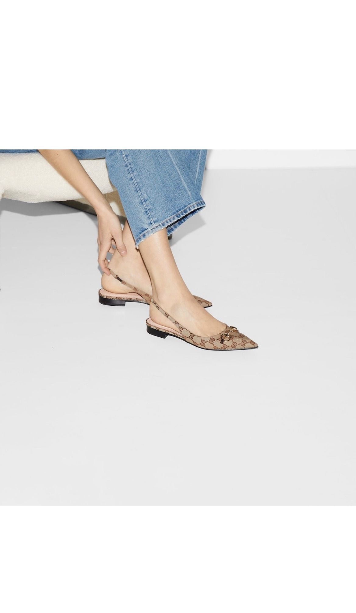 GUCCI SLING BACK HORSEBIT FLATS
