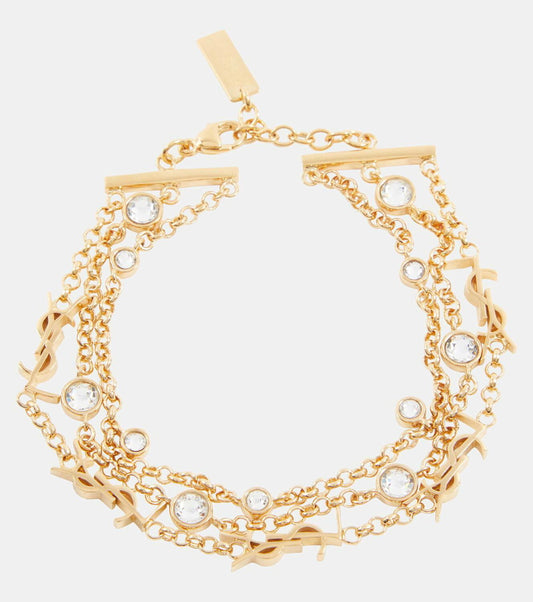 YVES SAINT LAURENT YSL CASSANDRE MULTI- CHAIN BRACELET