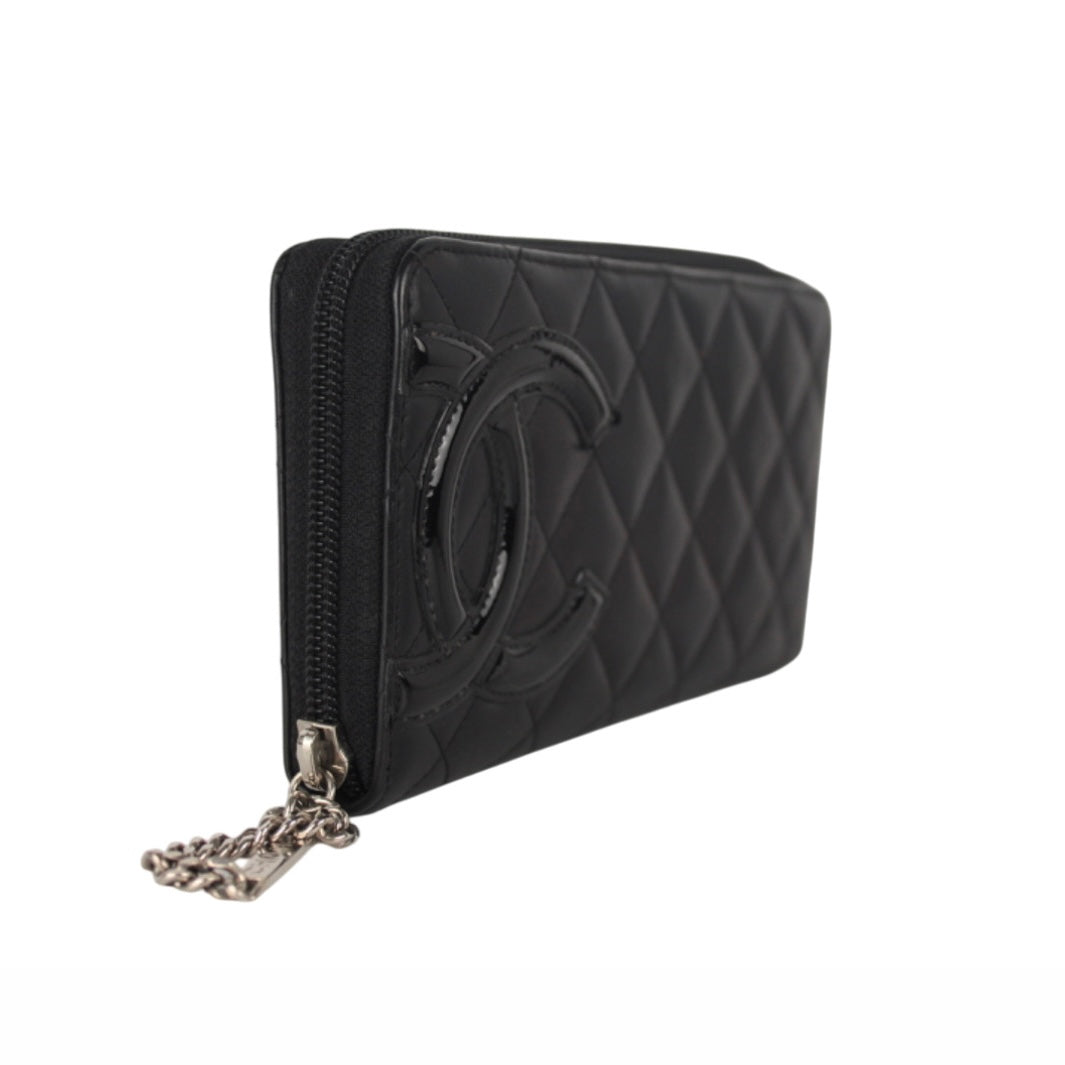 CHANEL LAMBSKIN CAMBON LIGNE ZIP AROUND WALLET