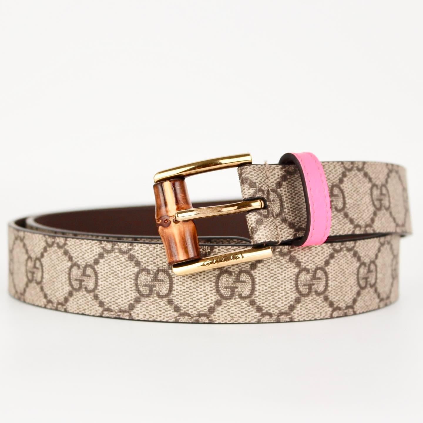 GUCCI BELT WITH BAMBOO BUCKLE IN BEIGE