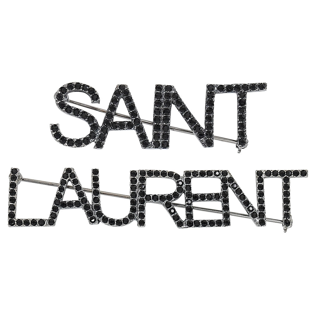 YVES SAINT LAURENT YSL LOGO BROOCH