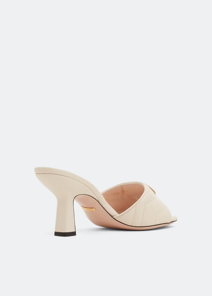 GUCCI GG MARMONT  75 DOUBLE G MULES IN MATELASSE
