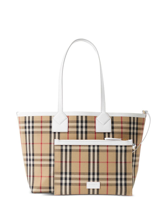 BURBERRY BB CHECK MEDIUM TOTE