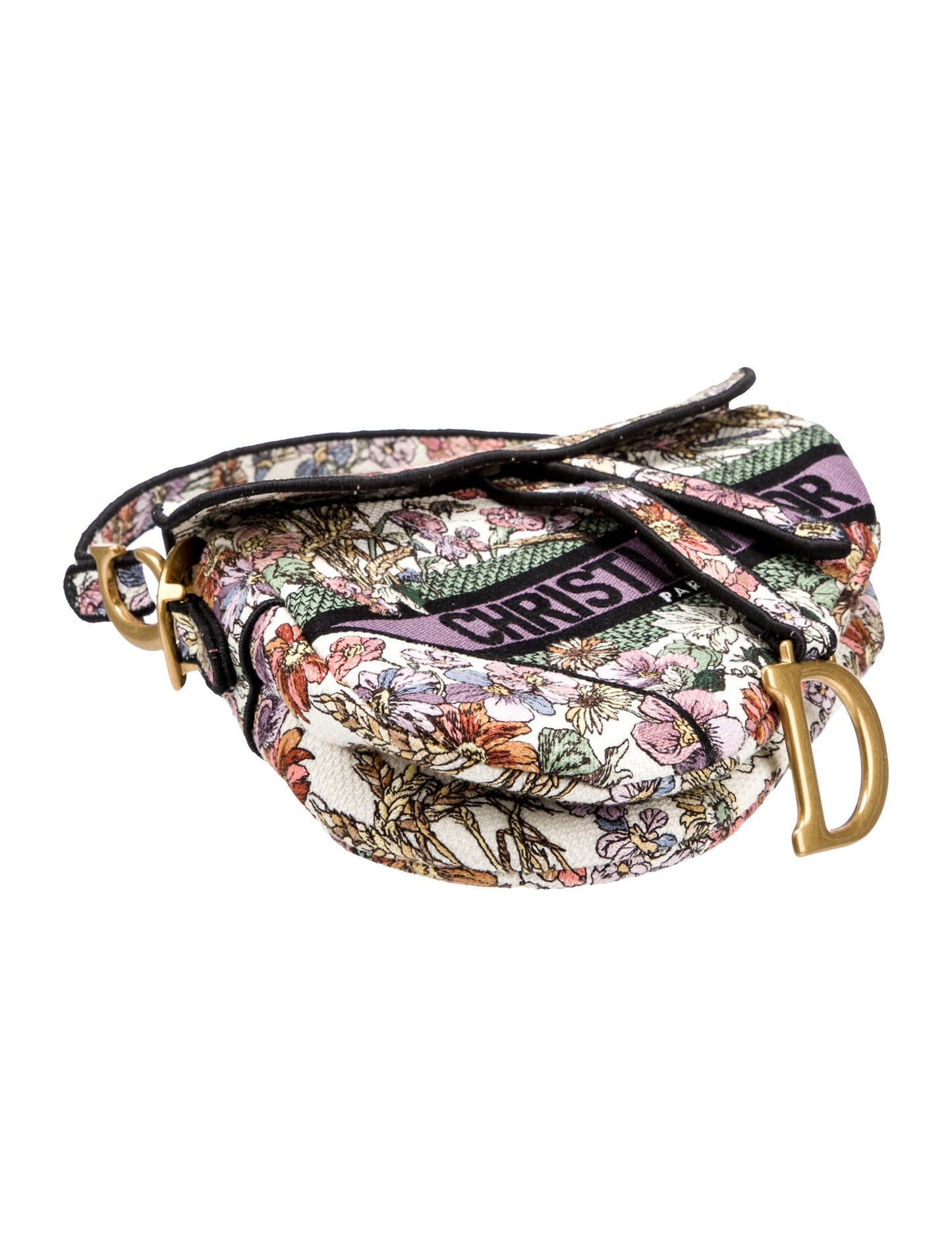 CHRISTIAN DIOR CD EMBROIDERED MEDIUM SADDLE SPRING COLLECTION