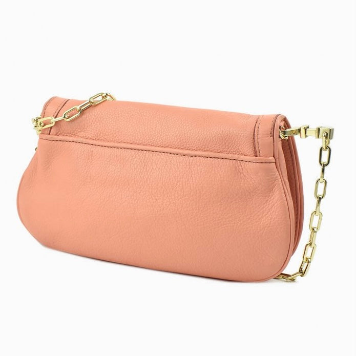 TORY BURCH CHAIN-LINK LEATHER SHOULDER BAG