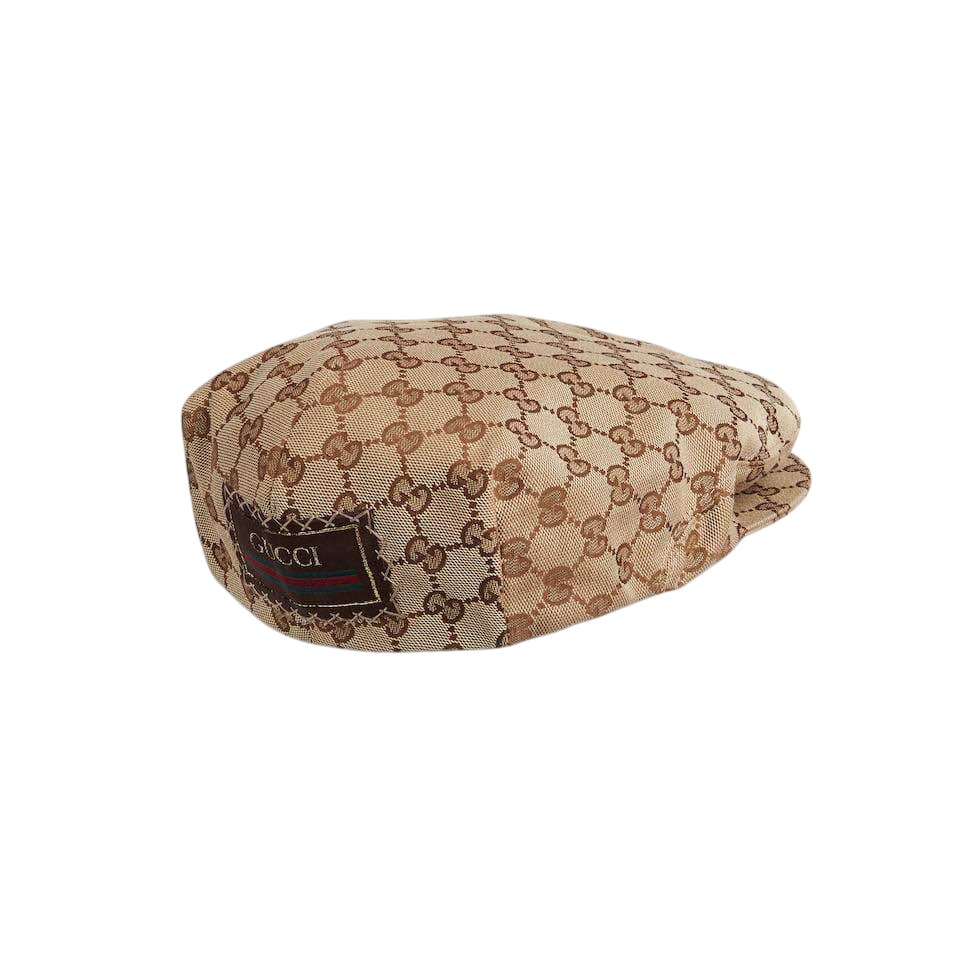 GUCCI MONOGRAM DRILL FLAT CAP