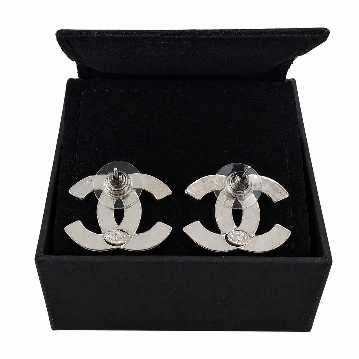 CHANEL CC CRYSTAL STUD EARRINGS