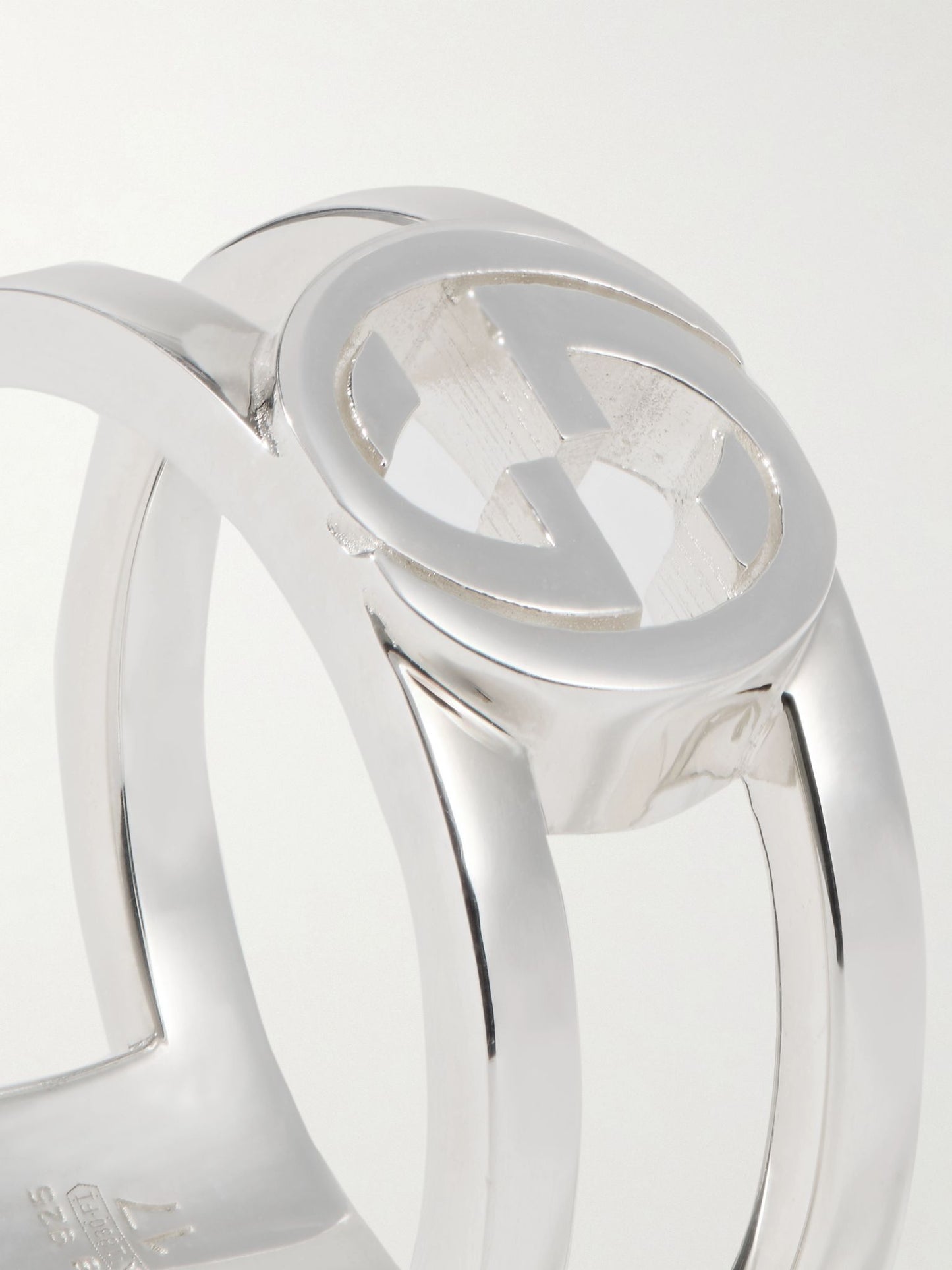 GUCCI GG STERLING SILVER INTERLOCKING RING