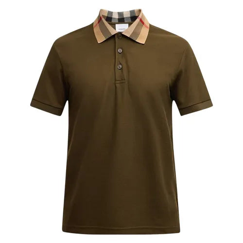 BURBERRY UNISEXCHECK COLLAR COTTON POLO SHIRT