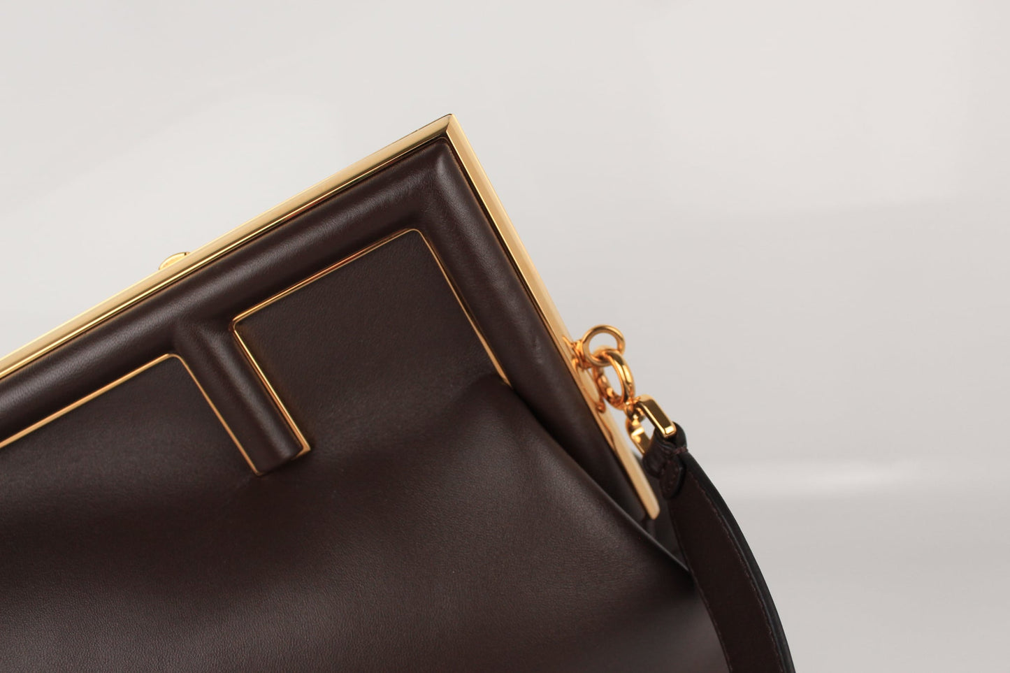 FENDI FIRST MEDIUM NAPPA BAG DARK BROWN