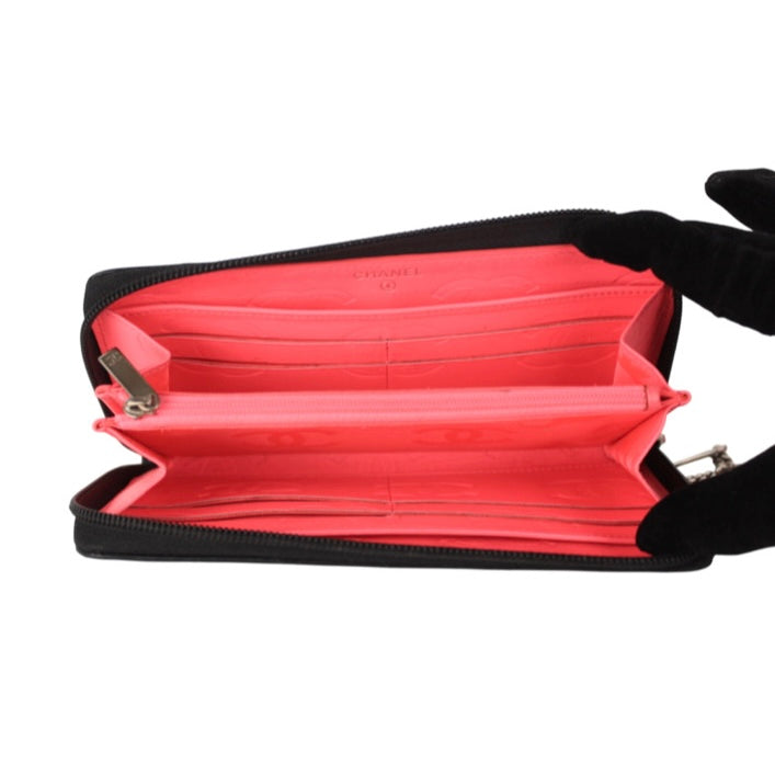 CHANEL LAMBSKIN CAMBON LIGNE ZIP AROUND WALLET
