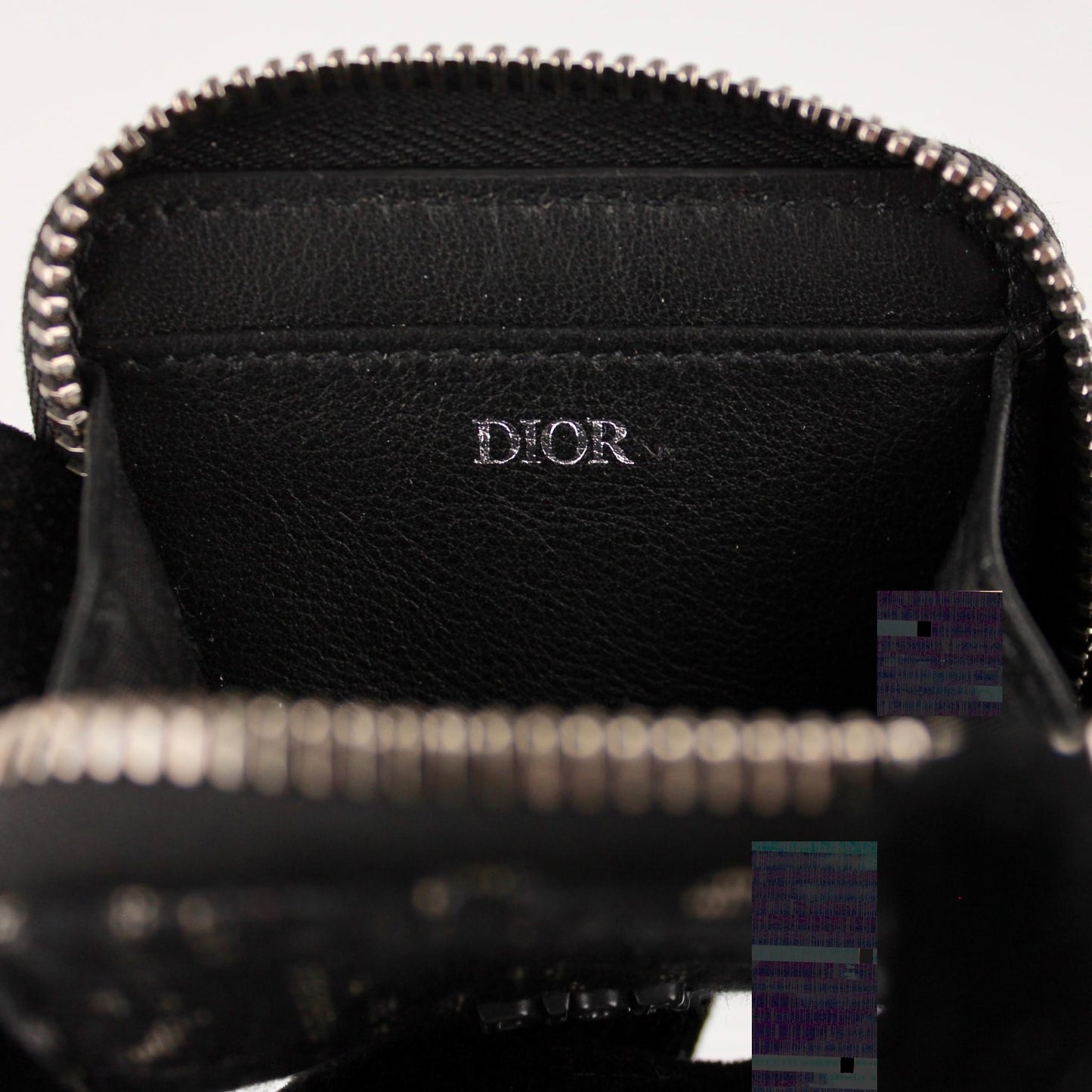 DIOR OBLIQUE JACQUARD ZIPPERED COIN POUCH