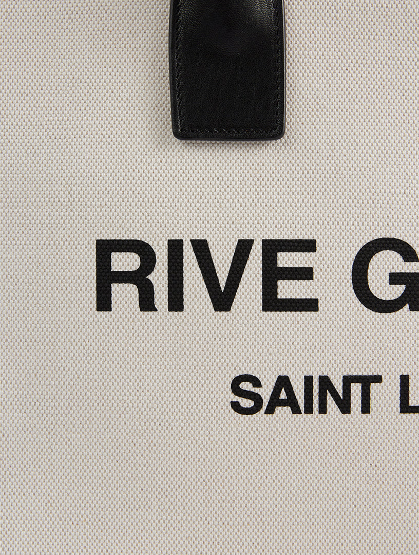 YVES SAINT LAURENT YSL RIVE GAUCHE CANVAS SMALL TOTE BAG