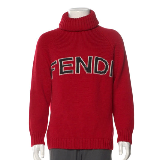 FENDI GRAPHIC PRINT TURTLENECK PULL OVER