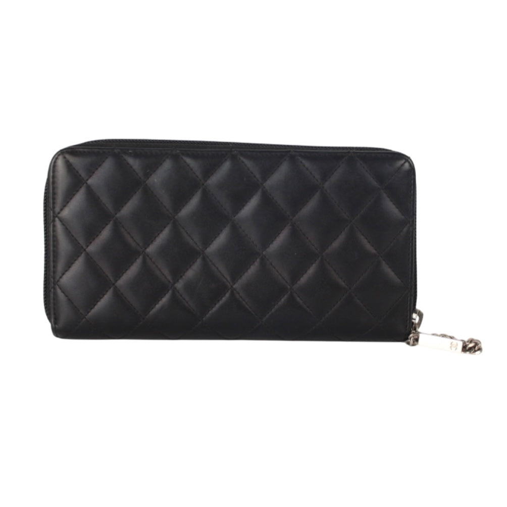 CHANEL LAMBSKIN CAMBON LIGNE ZIP AROUND WALLET