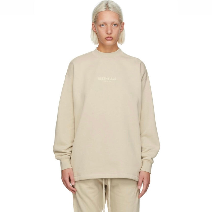 ESSENTIALS RELAXED CREWNECK SWEATSHIRT-WHEAT