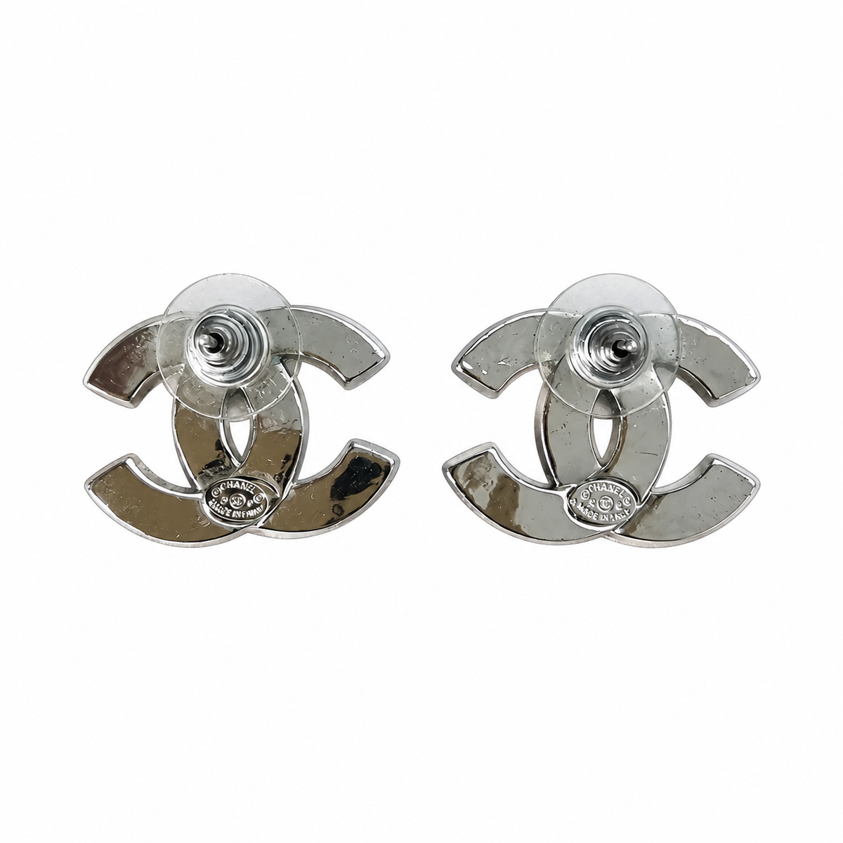 CHANEL CC CRYSTAL STUD EARRINGS