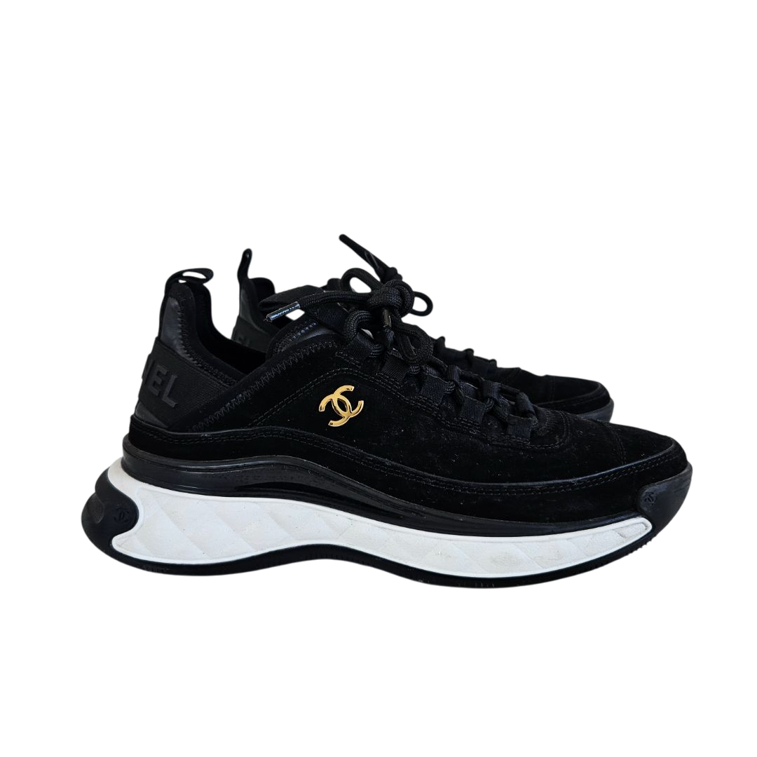 BLACK SUEDE CC LOW TOP SNEAKERS