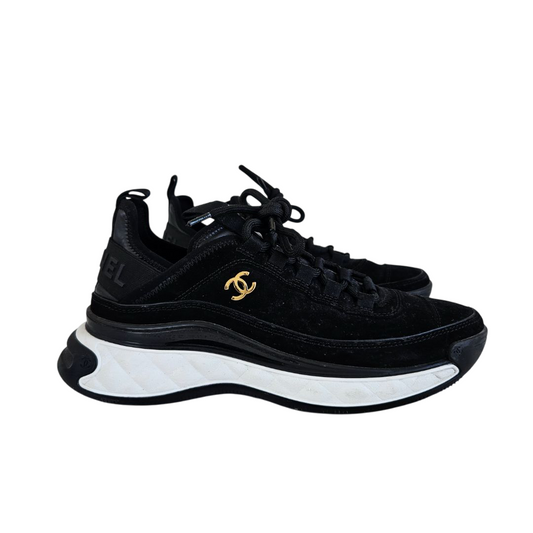 BLACK SUEDE CC LOW TOP SNEAKERS