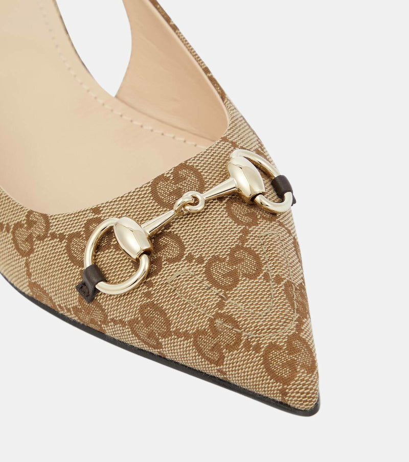 GUCCI SLING BACK HORSEBIT FLATS