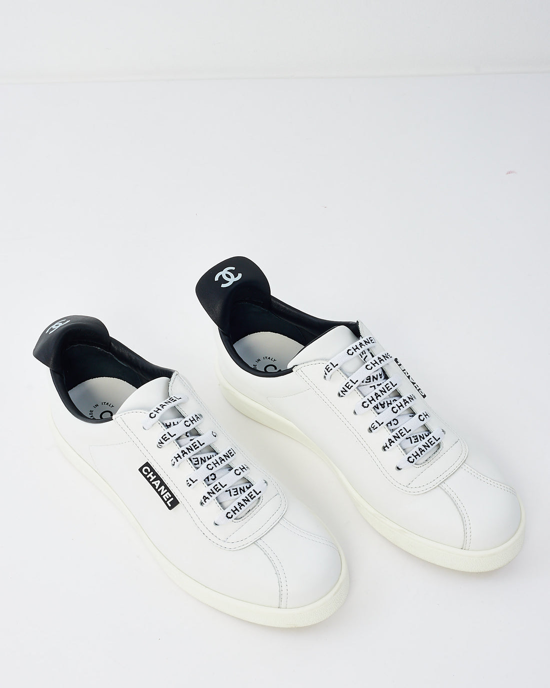 CHANEL CC CALFSKIN LEATHER WOMENS SNEAKERS