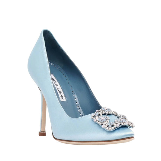 MANOLO BLAHNIK HANGISI JEWEL BUCKLE PUMPS