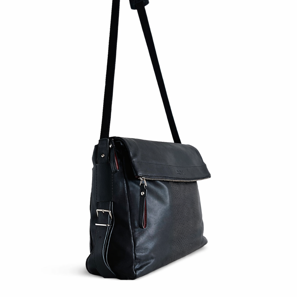 BALLY SWITZERLAND LEATHER MESSENGER CROSSBODY BAG
