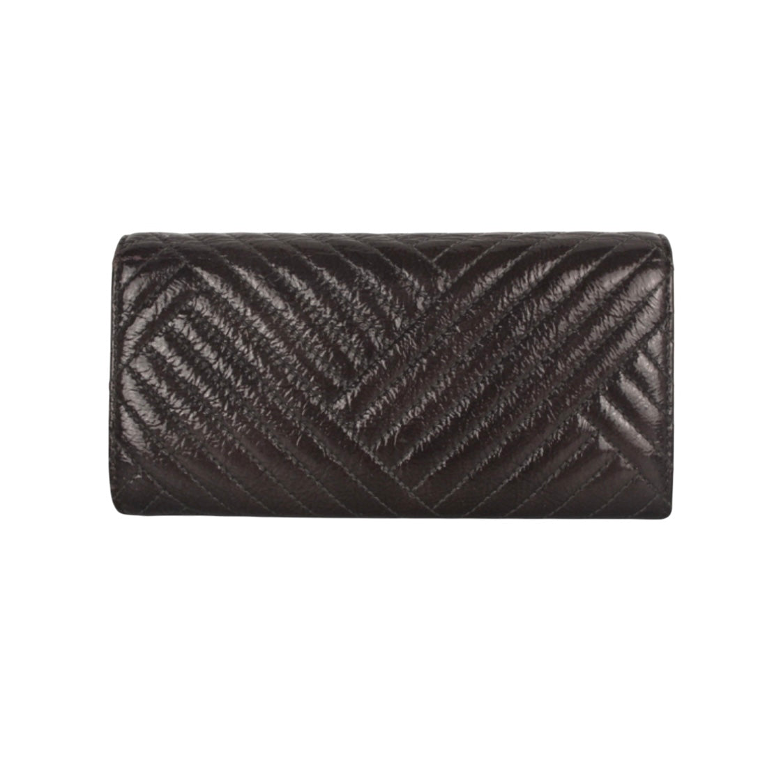 CHANEL DARK BROWN LONG WALLET