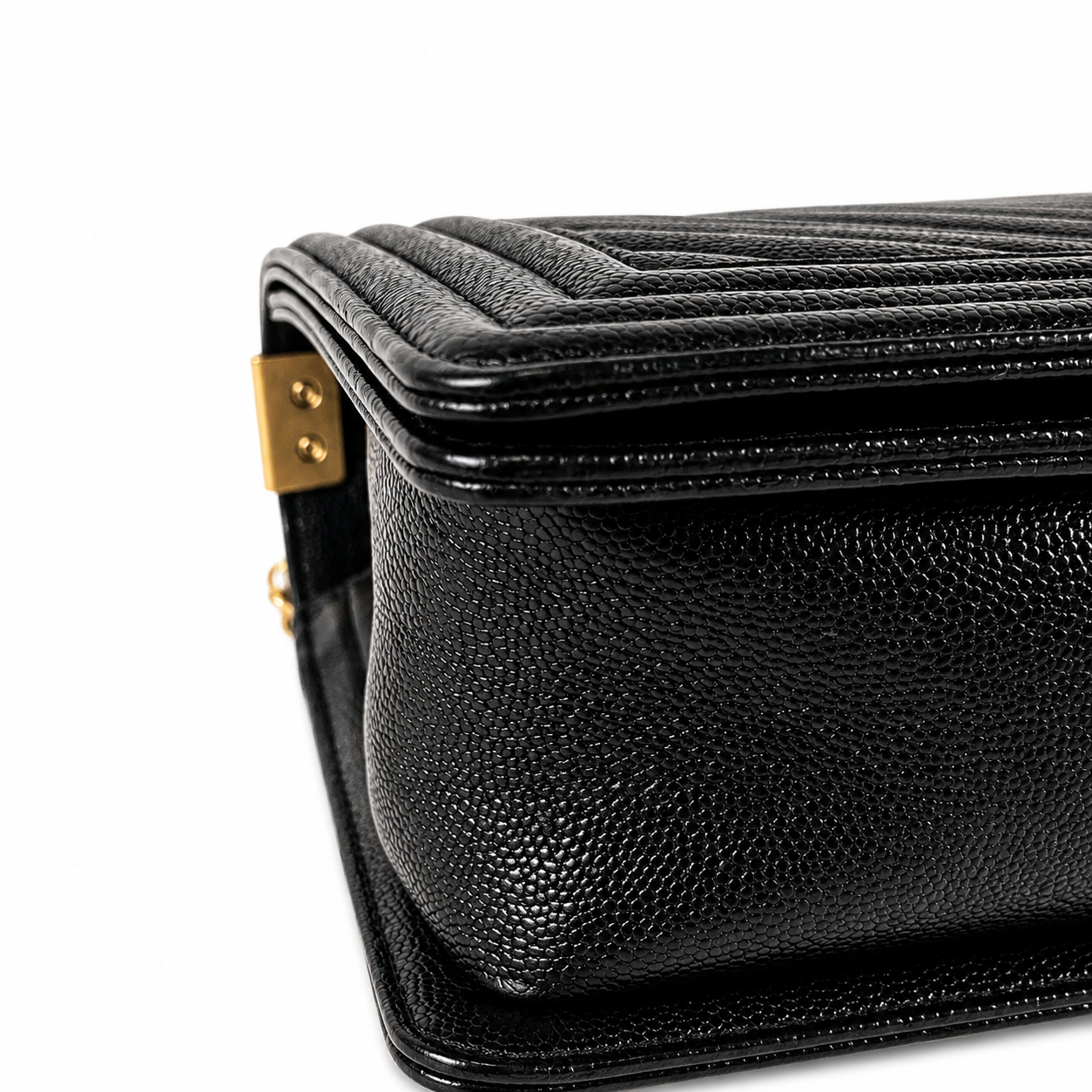 CHANEL CC MEDIUM OLD BOY CHEVRON FLAP CAVIAR