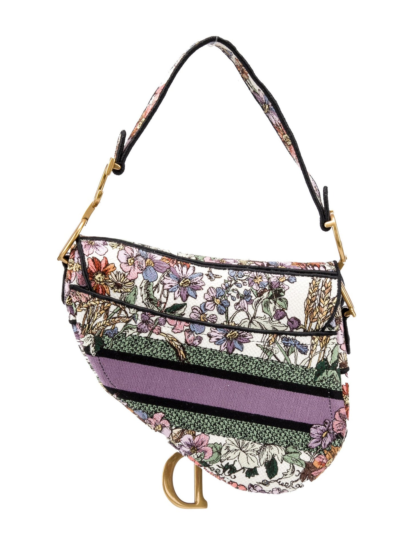 CHRISTIAN DIOR CD EMBROIDERED MEDIUM SADDLE SPRING COLLECTION