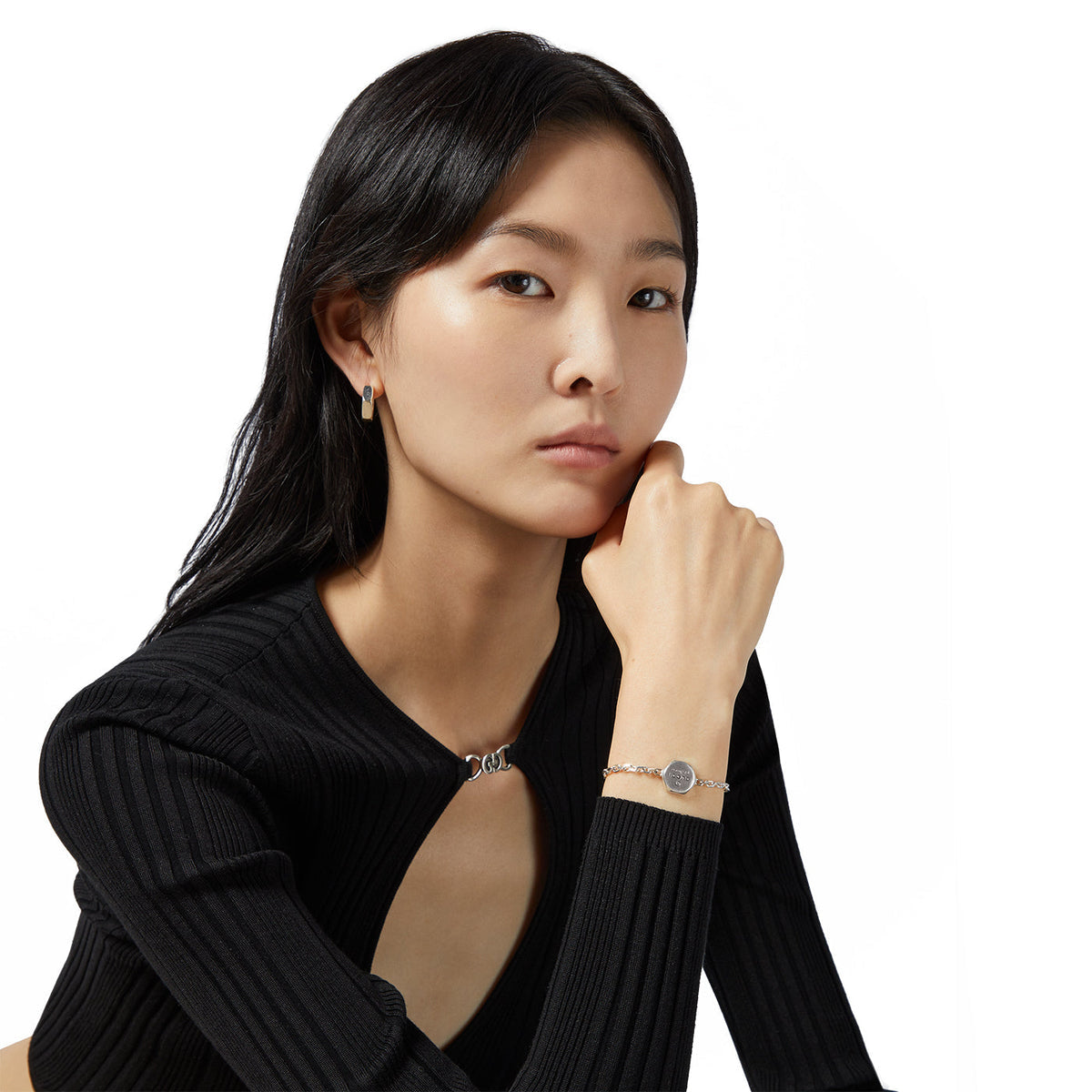 GUCCI GG STERLING SILVER TRADEMARK  BRACELET
