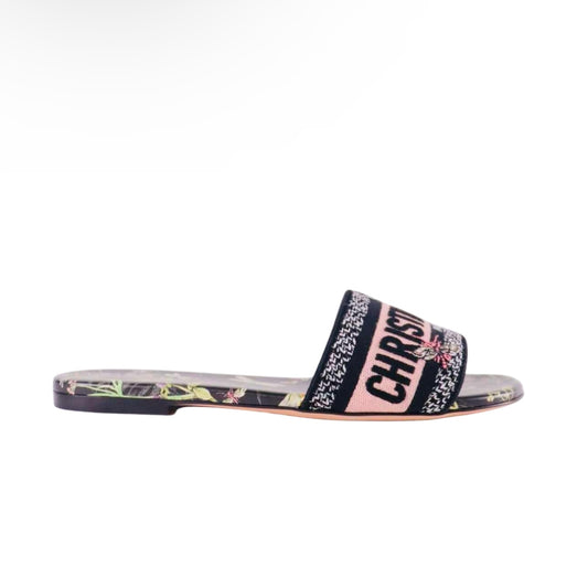 CHRISTIAN DIOR DWAY SLIDE  MULTICOLOR DIOR HERBARIUM MOTIF