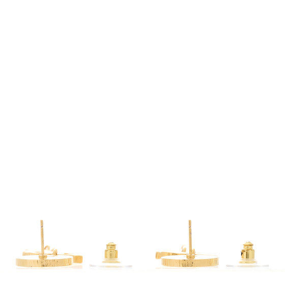 CHANEL HAMMERED MEDALLION CC DANGLE EARRING