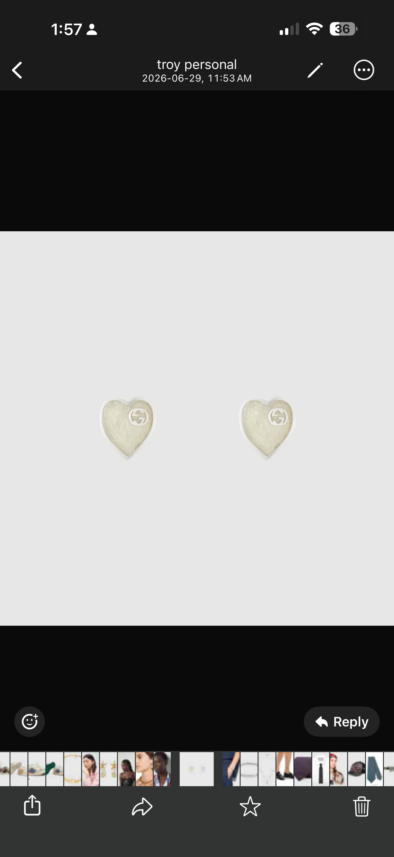 GUCCI GG ENAMEL HEART EARRINGS