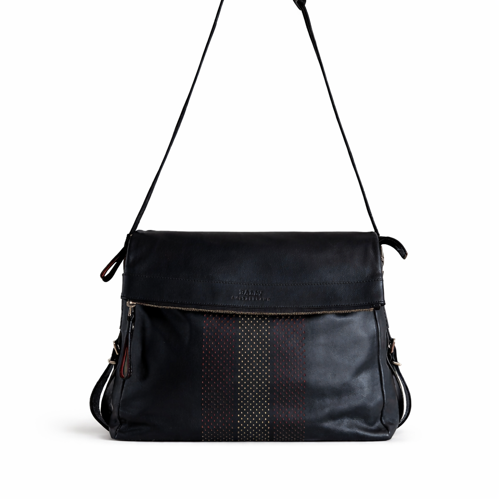 BALLY SWITZERLAND LEATHER MESSENGER CROSSBODY BAG