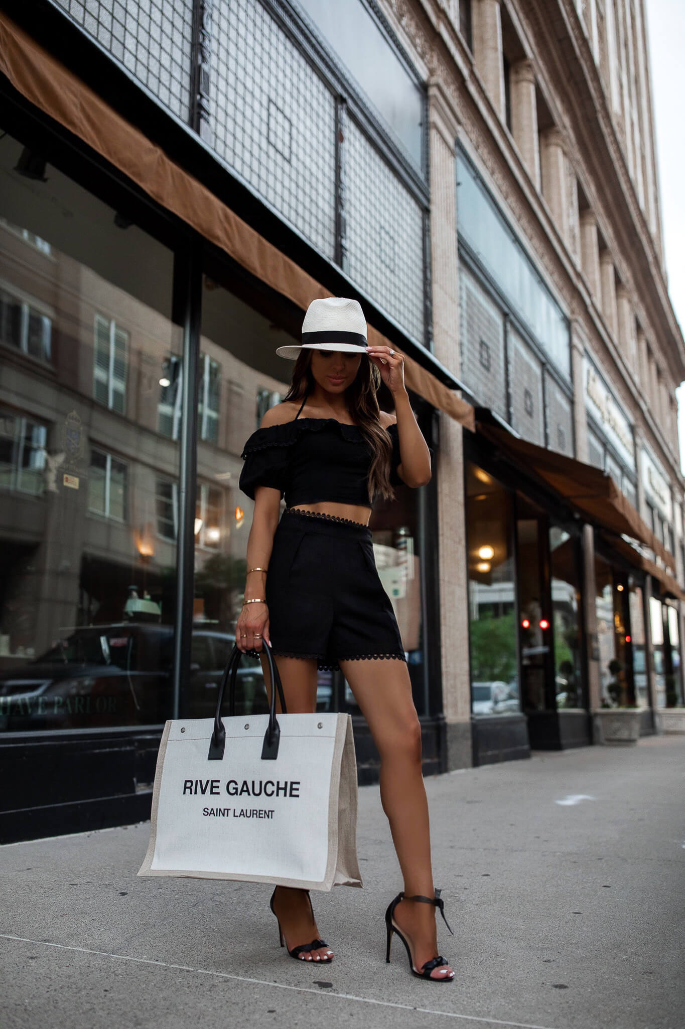 YVES SAINT LAURENT YSL RIVE GAUCHE BEIGE LARGE TOTE