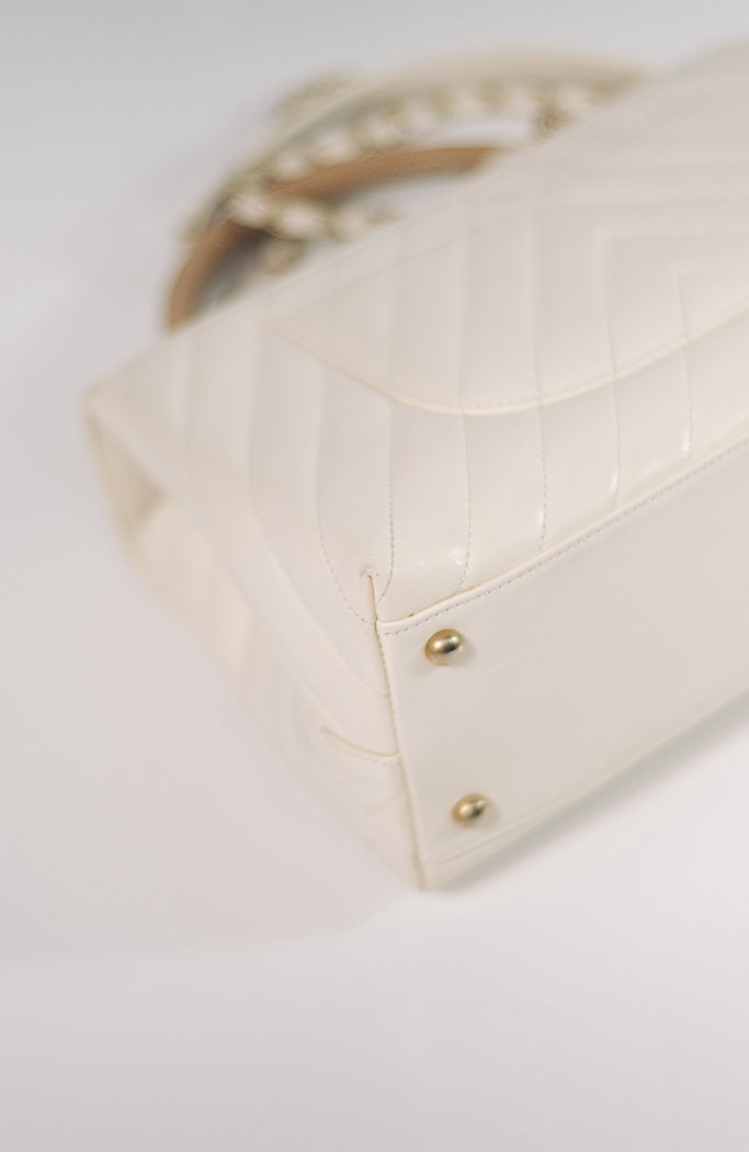 CHANEL CC COCO LIZARD TOP HANDLE SMALL QUILTED