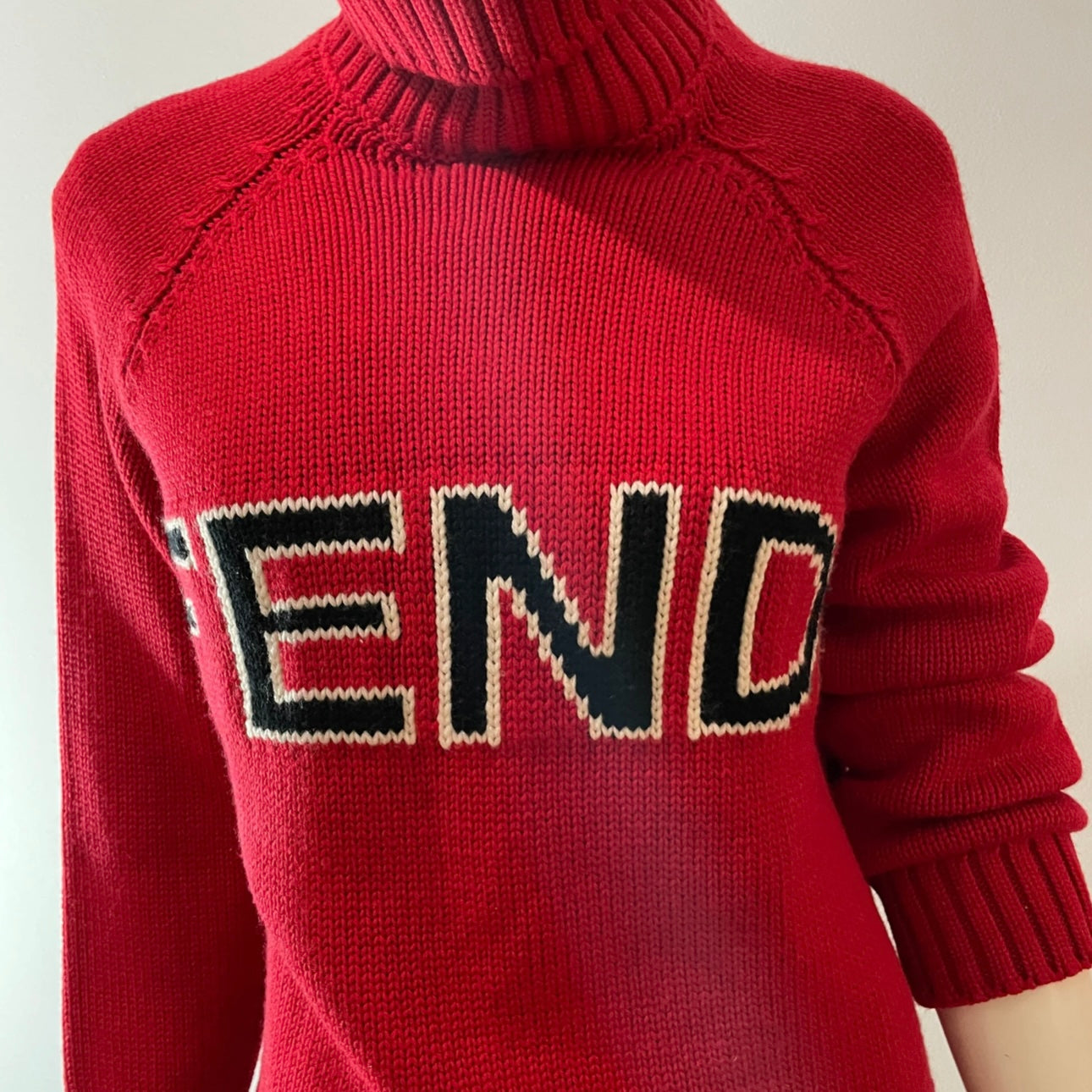 FENDI GRAPHIC PRINT TURTLENECK PULL OVER