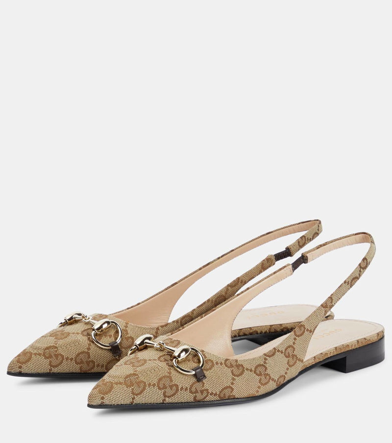 GUCCI SLING BACK HORSEBIT FLATS