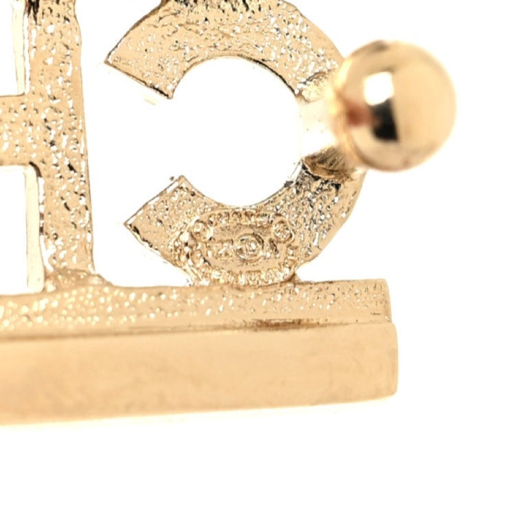 CHANEL CRYSTAL CC LOGO BROOCH