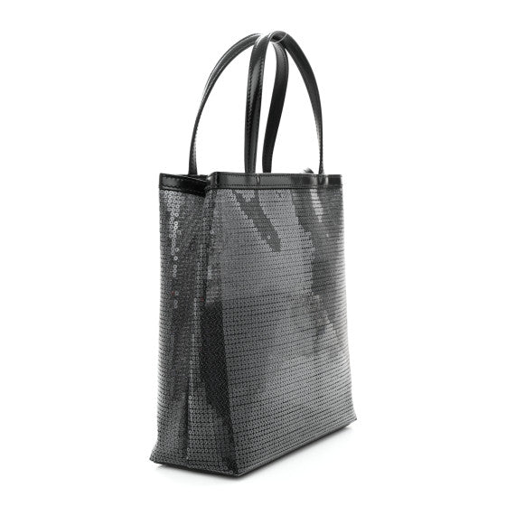 PRADA SEQUIN MESH TOTE BLACK