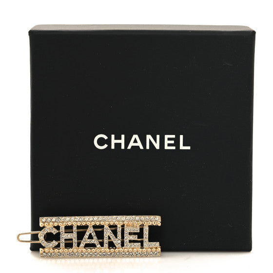 CHANEL CRYSTAL CC LOGO BROOCH