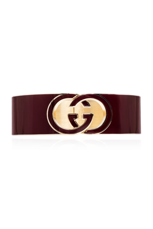 GUCCI GG ENAMEL BANGLE INTERLOCKING  BRACELET