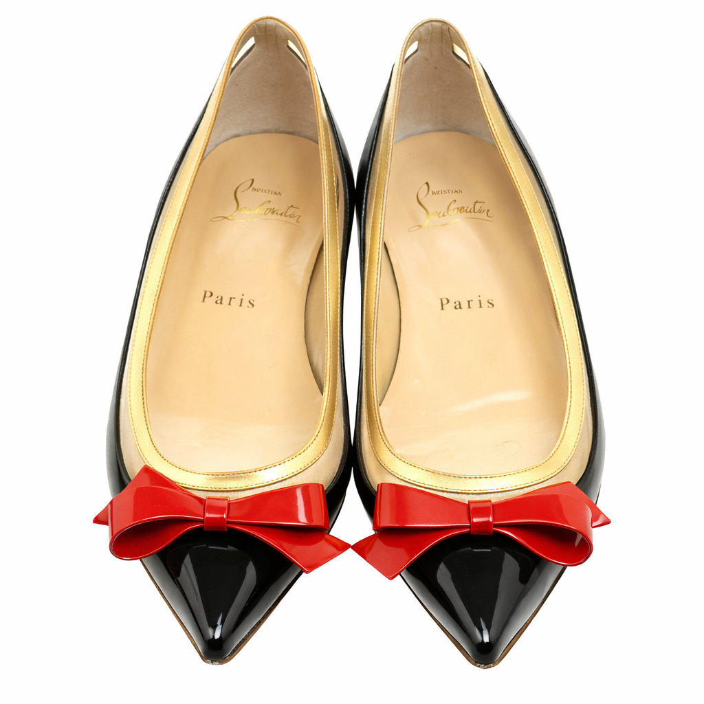 CHRISTIAN LOUBOUTIN TRICOLOR SUSPENODO FLATS