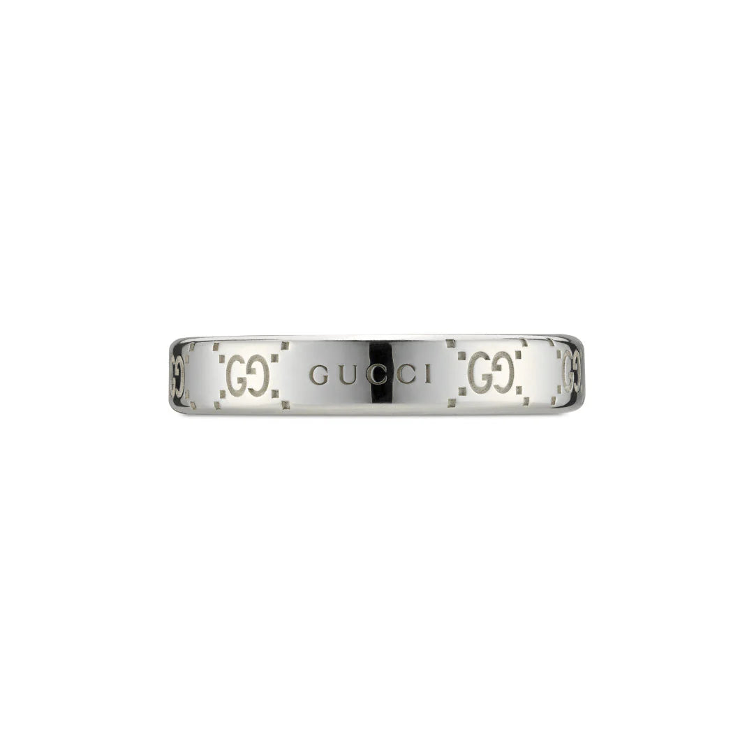 GUCCI GG STERLING SILVER THIN 4MM RING